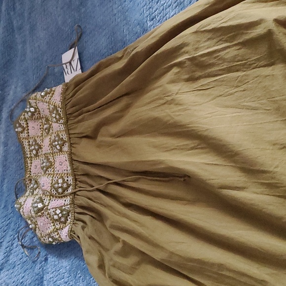 Zara MIXED BEADED CROCHET DRESS - Picture 6 of 6